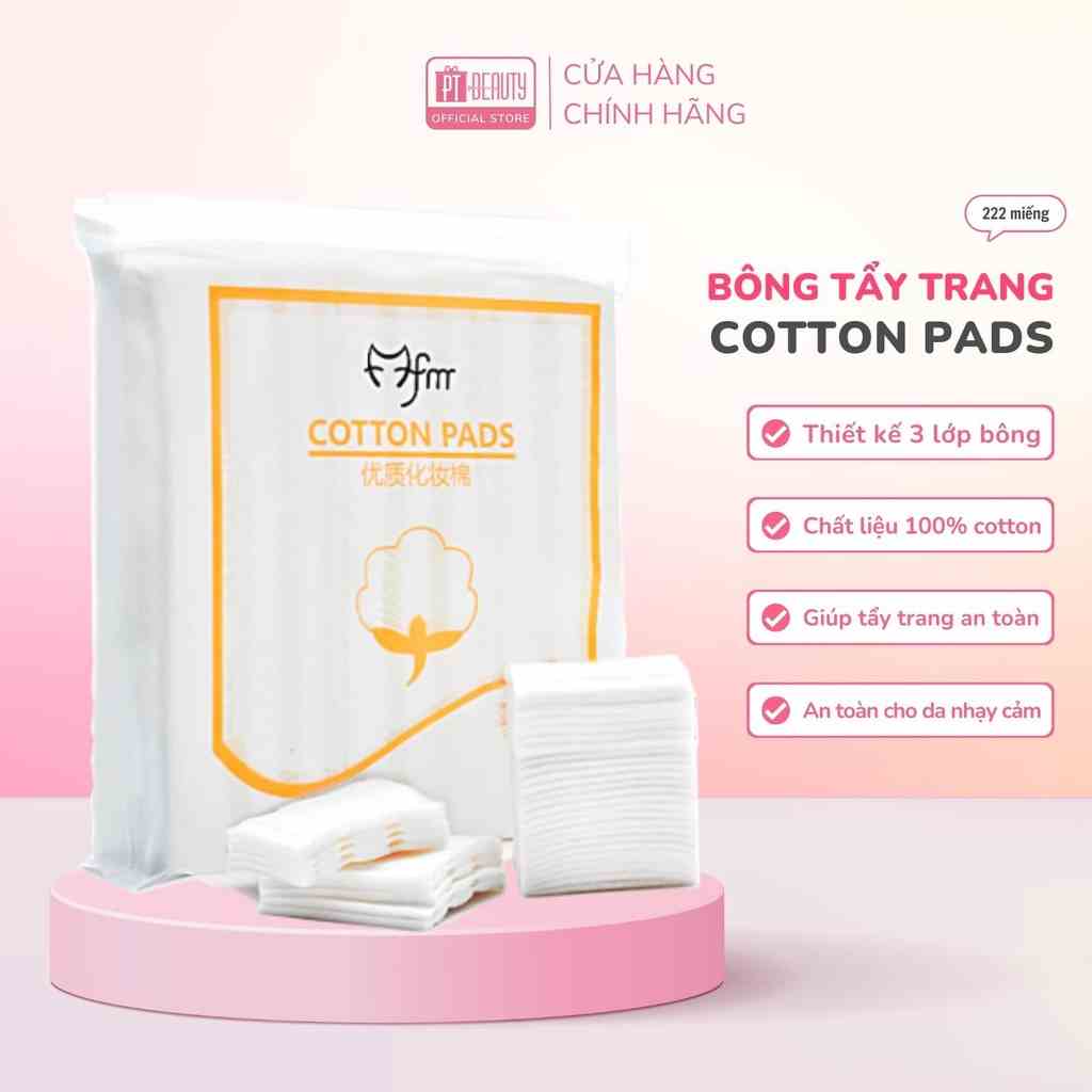 [Mã BMLTB200 giảm đến 100K đơn 499K] Bông Tẩy Trang Lameila 222 Miếng không xơ, mềm mịn, siêu thấm hút