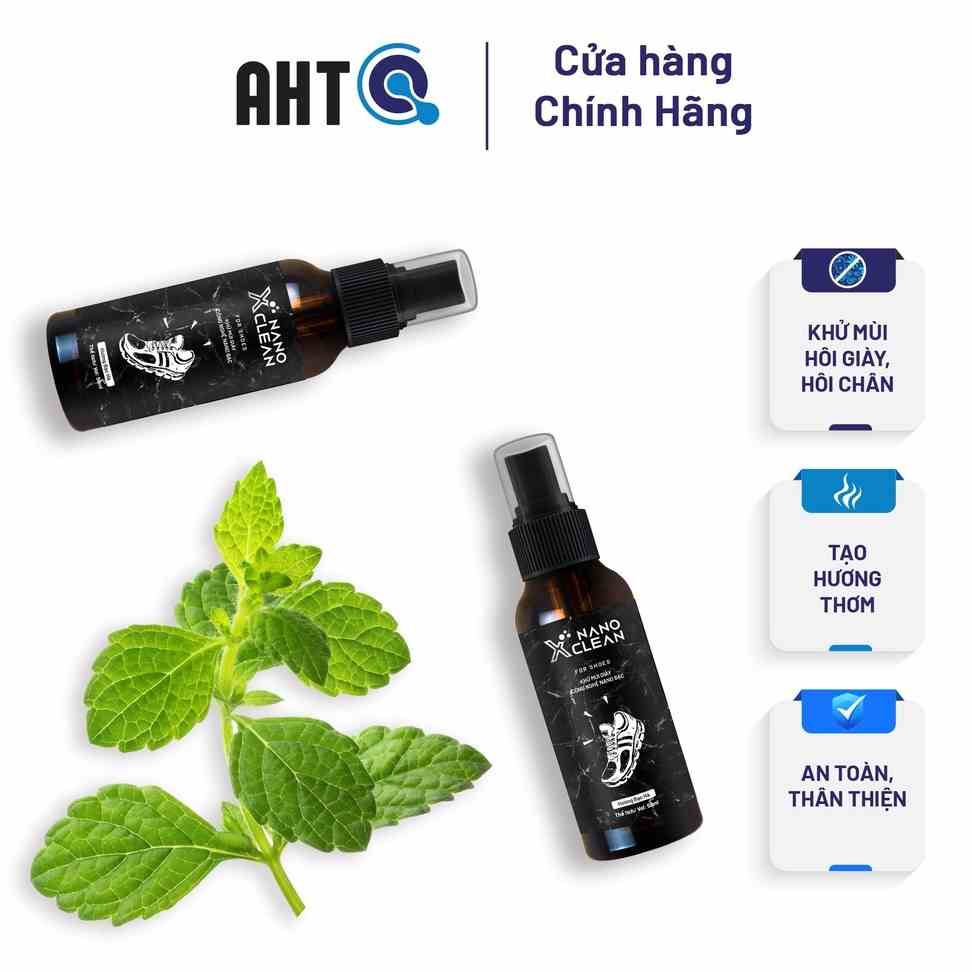 [COMBO 2 CHAI] Xịt Khử Mùi Giày Nano Xclean Nano Bạc Hương Bạc Hà 50ml - Chuyên Khử Mùi, Diệt Khuẩn