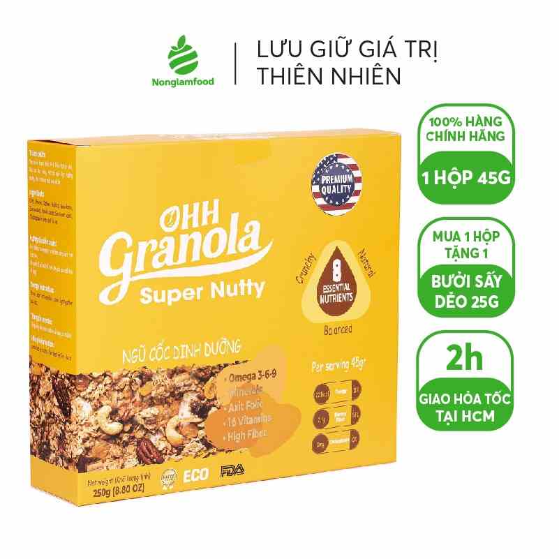 [Mã BMLTA35 giảm đến 35K đơn 99K] Ngũ Cốc Kết Hợp 7 Loại Hạt Cao Cấp - Super Nutty Hộp 250g| Ngũ cốc lợi sữa cho mẹ bầu