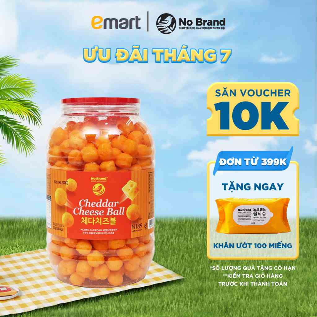 Snack Phô Mai Viên Size Jumbo Cheddar Cheese Ball No Brand 380g - Emart VN