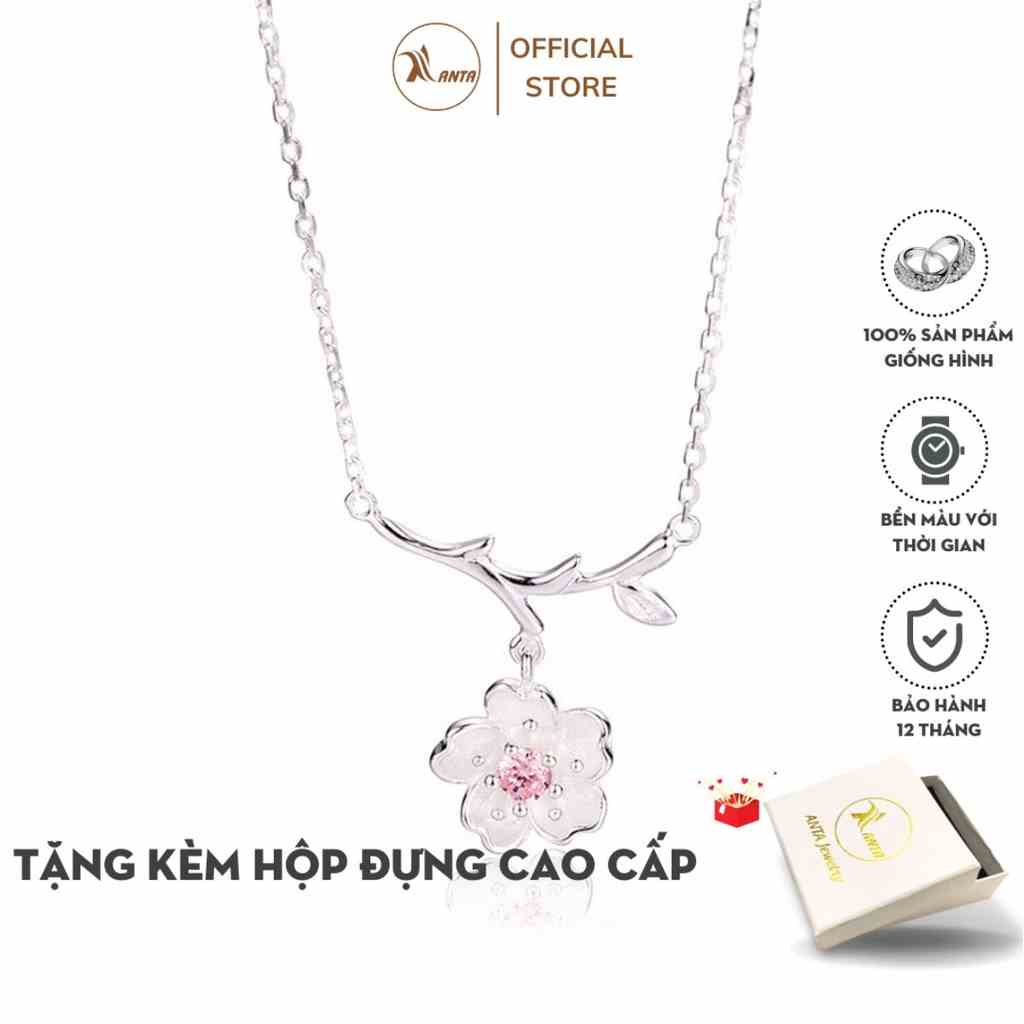 Dây chuyền bạc kiểu dáng hoa đào xinh xắn phong cách Hàn Quốc ANTA Jewelry - ATJ7004