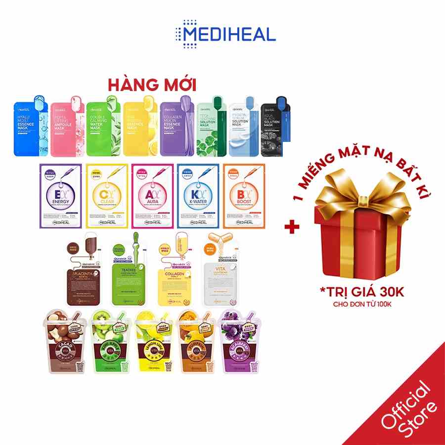 [Mã BMTTC60K giảm đến 60K đơn 50K] Mặt Nạ Mediheal Tổng Hợp Mặt Nạ Bán Chạy 25ml