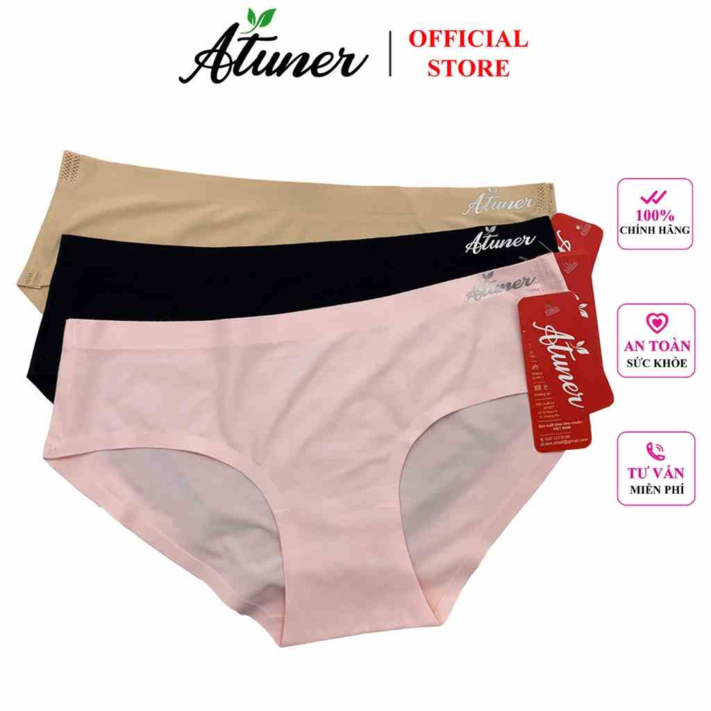 Combo 3 chiếc quần lót nữ không đường may thời trang ATUNER QL002, mềm mịn, thoáng mát, Freesize (vòng mông 88-98cm)