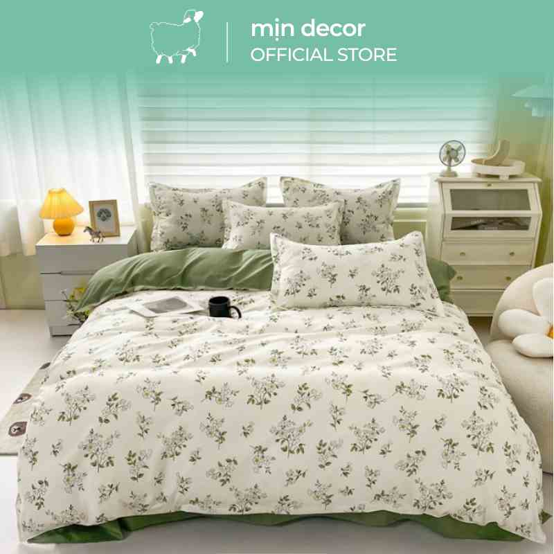 [Mã BMLTA35 giảm đến 35K đơn 99K] SET chăn ga gối cotton 3D MỊN DECOR mềm mịn thoáng mát bo chun miễn phí nhiều mẫu mã