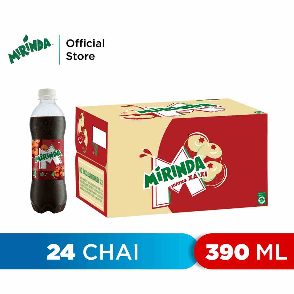 [HỎA TỐC-ĐN&HCM]Thùng 24 Chai Nước Giải Khát Mirinda Xá Xị (390ml/chai)