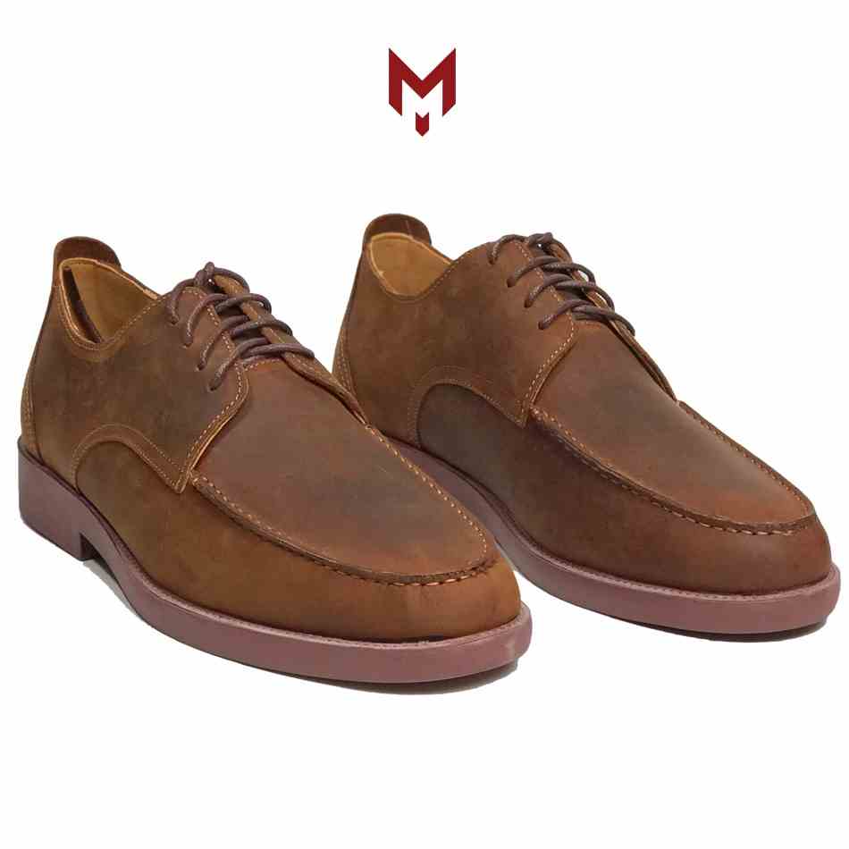 Giày tây nam MAD Derby moctoe classic da bò sáp ngựa điên cao cấp phong cách bụi vintager