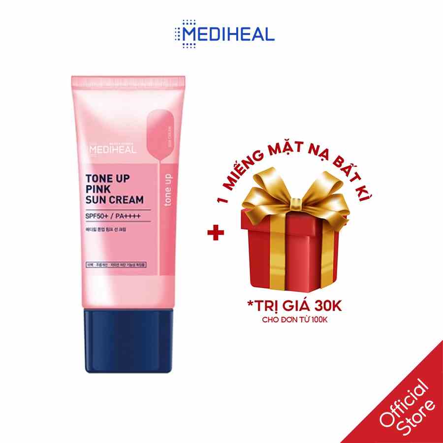 [Mã BMTTC60K giảm đến 60K đơn 50K] Kem Chống Nắng Trắng Da Mediheal Tone-Up Pink Sun Cream SPF50+/ PA++++ 45ml