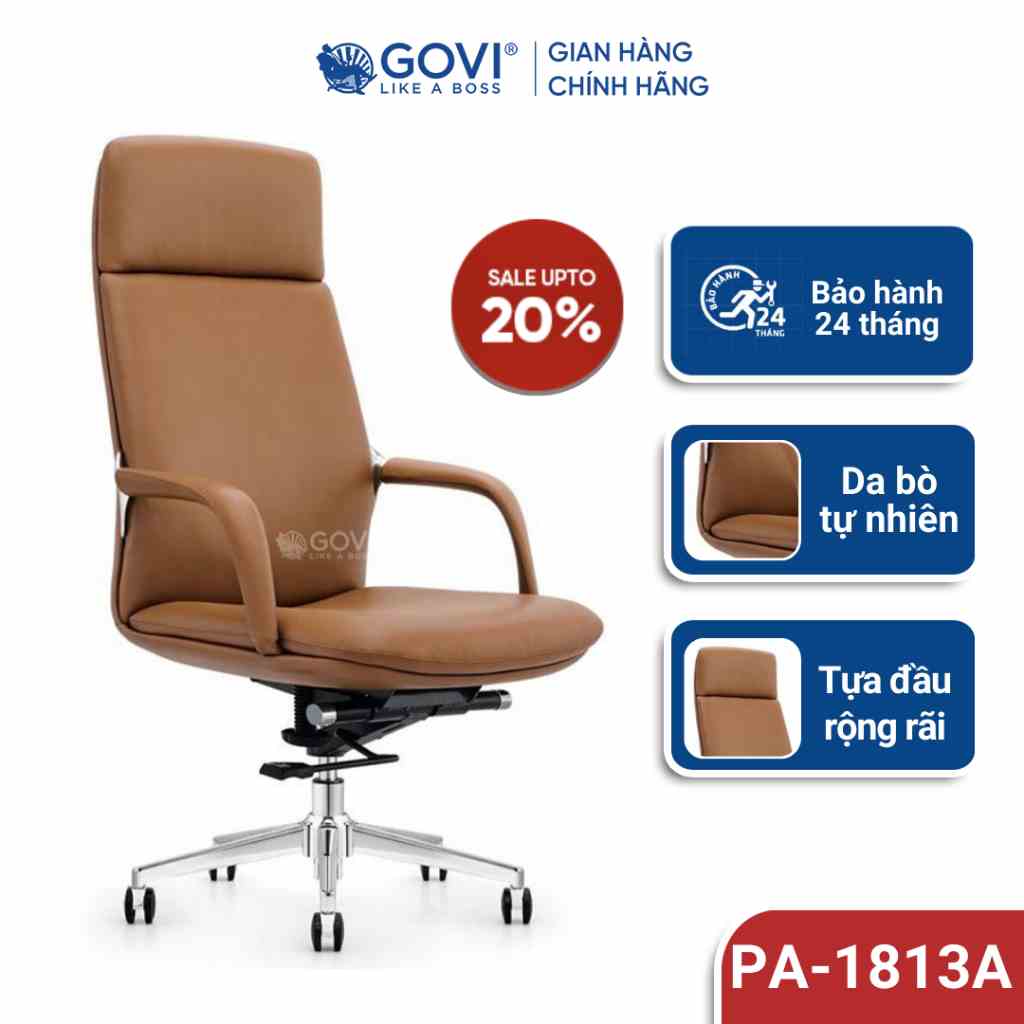 Ghế lãnh đạo GOVI Passo PA-1813A Da bò Italy nhập khẩu