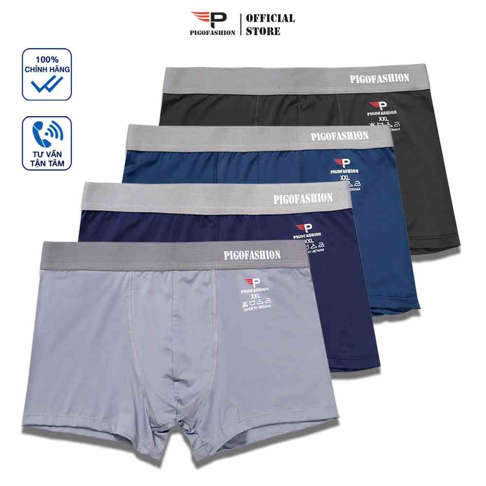 [Mã BMLTB200 giảm đến 100K đơn 499K] Combo 4 cái quần lót boxer nam thun lạnh thoáng mát chất coolmax QLBX03 PigoFashion