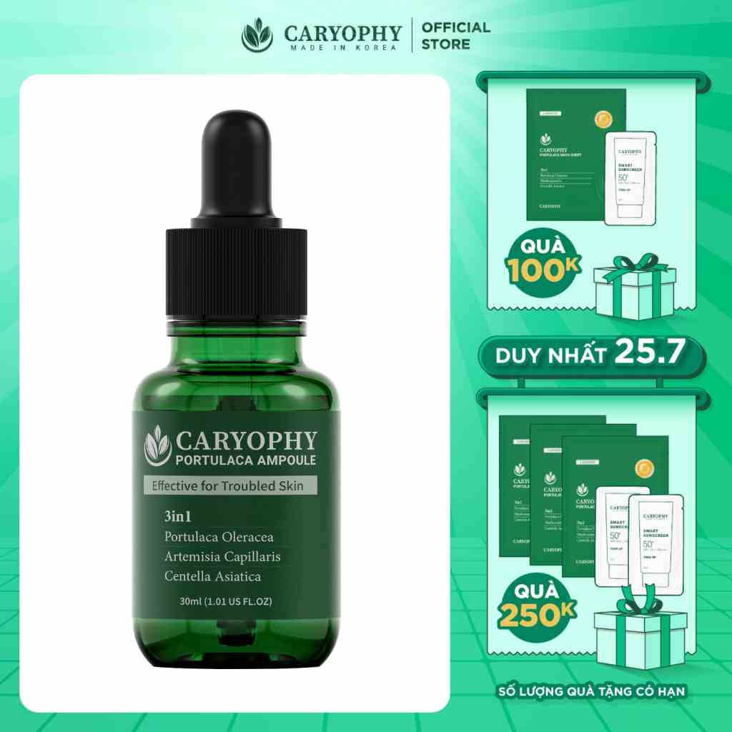 Tinh chất giảm mụn mờ thâm Caryophy Portulaca Ampoule 30ml