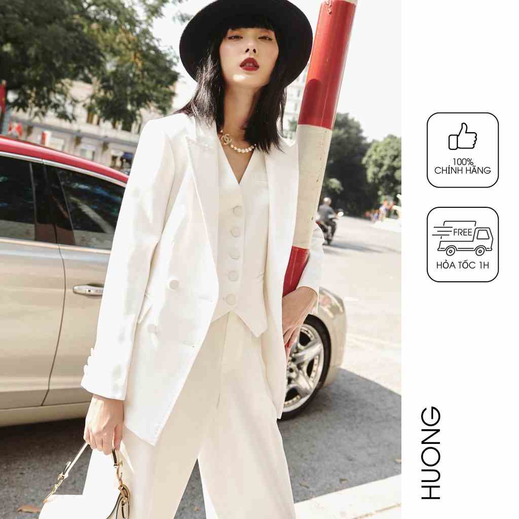 Set áo blazer, gile và quần suông nữ HUONG BOUTIQUE HBVEST159