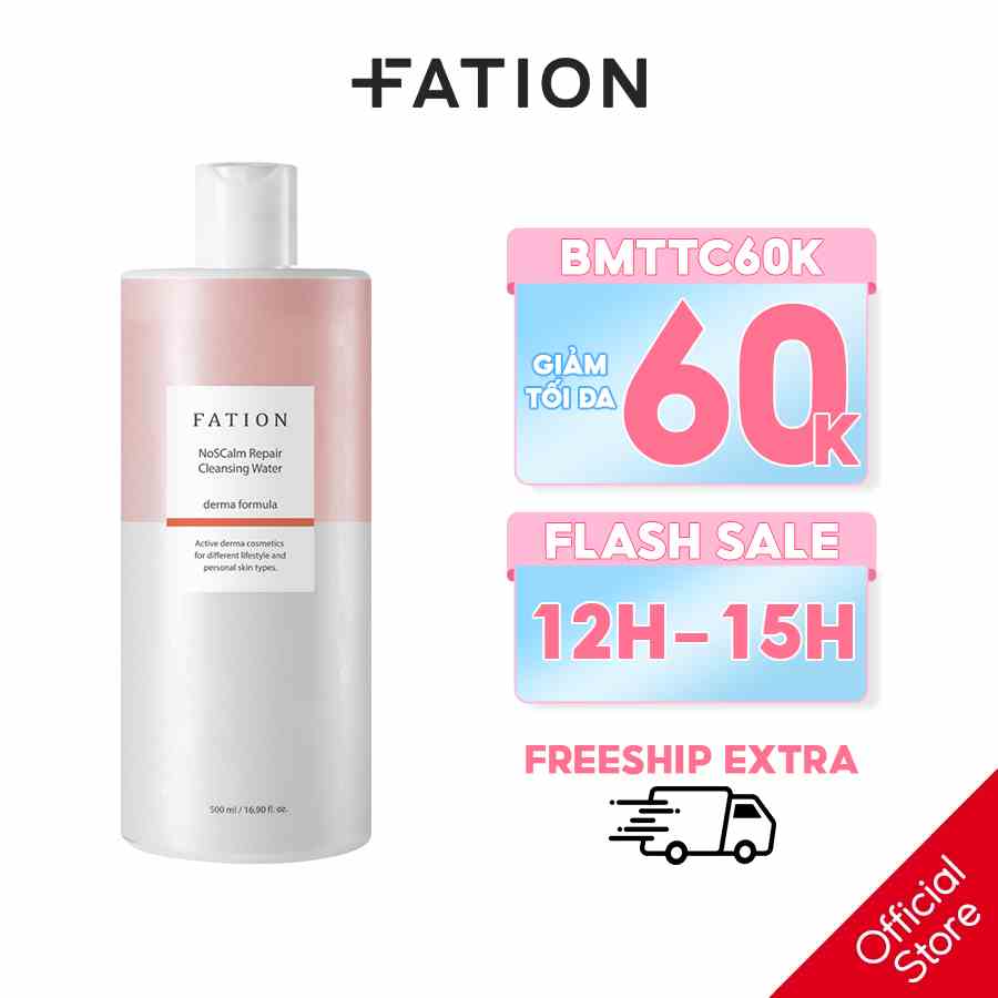 [Mã BMTTC60K giảm đến 60K đơn 50K] Nước Tẩy Trang Phục Hồi FATION NoSCalm Repair Cleansing Water 500ml