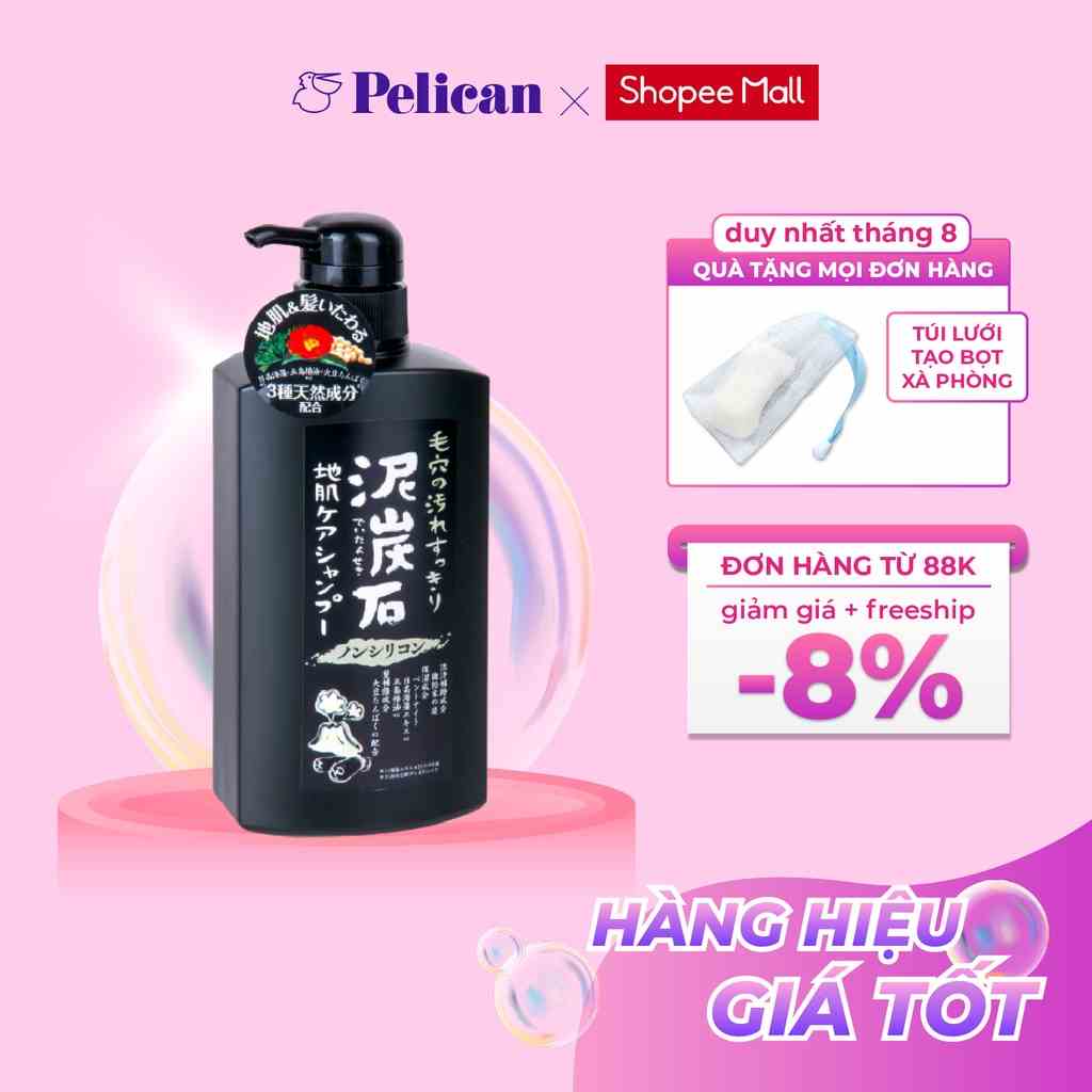 [Mã BMLTB35 giảm đến 35K đơn 99K] Dầu gội đầu than tre và bùn tro núi lửa Pelican Deitanseki Hair Shampoo A 500ml