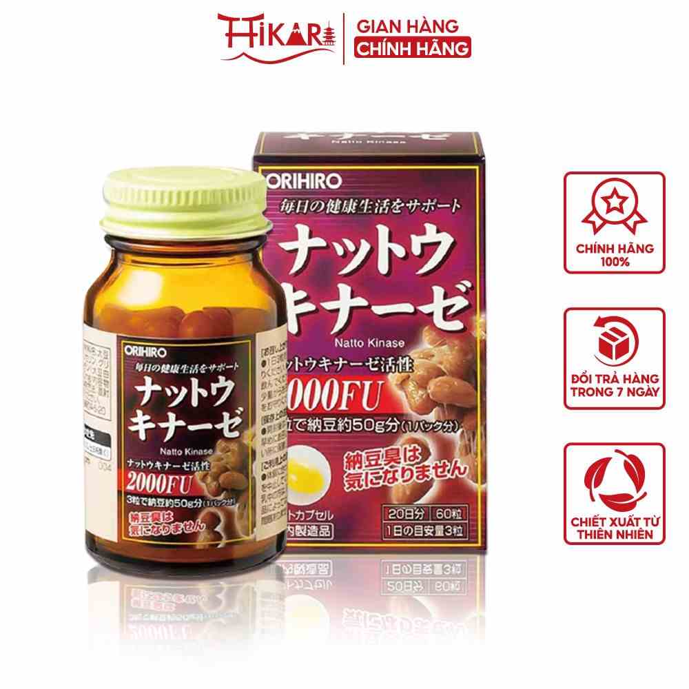 Viên uống chống đột quỵ tai biến Nhật Bản Natto Kinase 2000FU Orihiro loại 60 viên