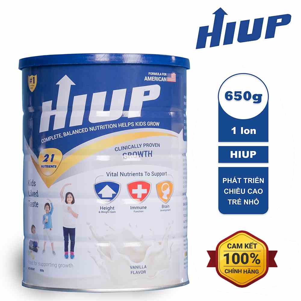 Sữa bột HIUP tăng chiều cao cho trẻ từ 2 đến 15 tuổi - Combo 14 hộp