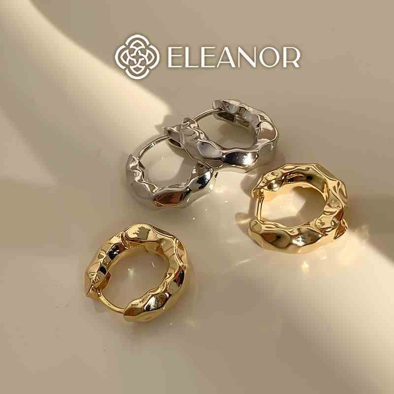 Bông tai nữ chuôi bạc 925 Eleanor Accessories basic dáng tròn phụ kiện trang sức 4874