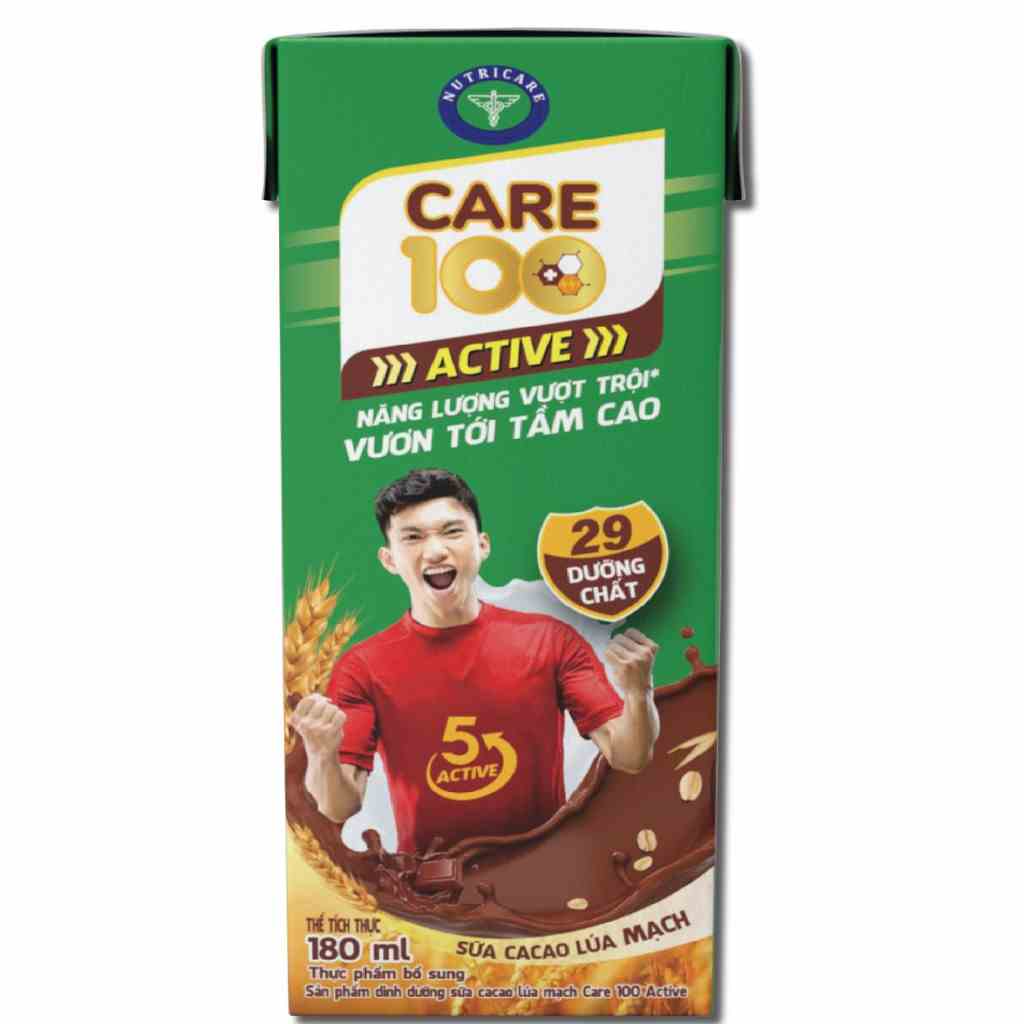 [Mã BMLTB35 giảm đến 35K đơn 99K] Thùng sữa Nutricare Care 100 Active cacao lúa mạch (180ml x 48 hộp)