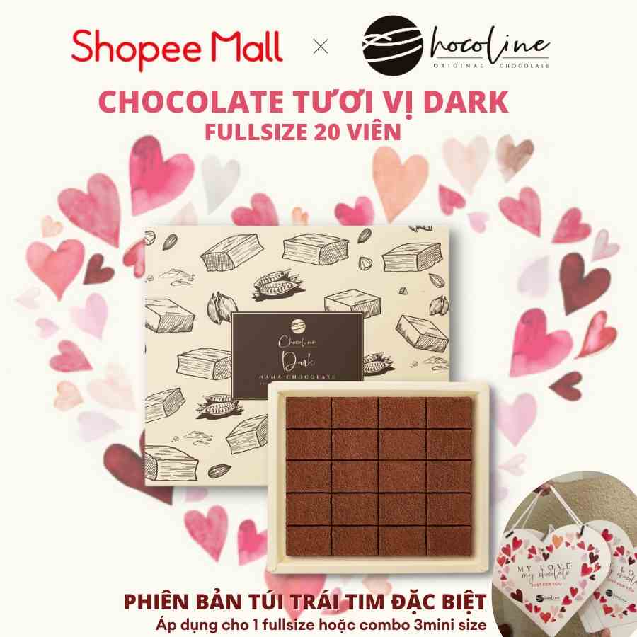 Socola Tươi Chocoline Vị Đắng Dark - Hộp 20 Viên (130gram)