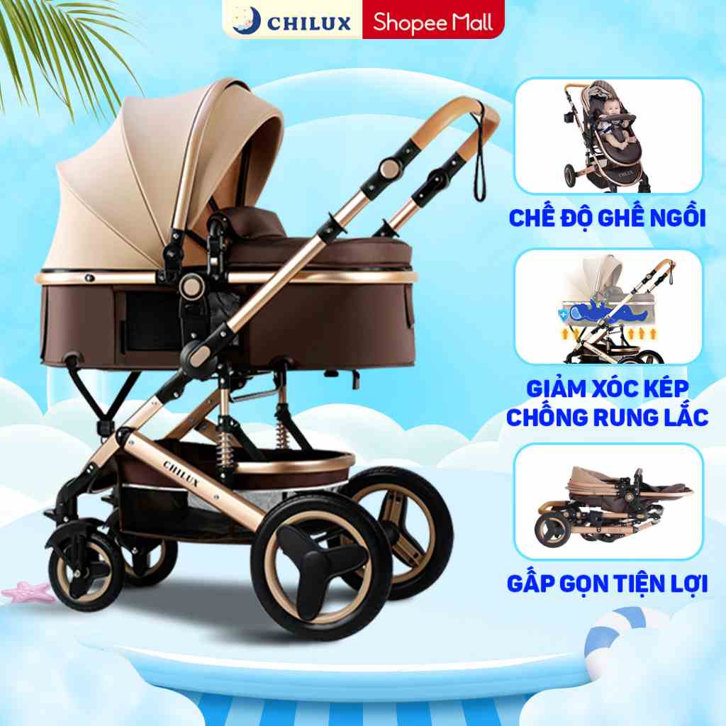 Xe đẩy trẻ em đa năng Chilux V1.6 - Có thể gấp gọn tiện dụng - Bảo hành 3 năm chính hãng