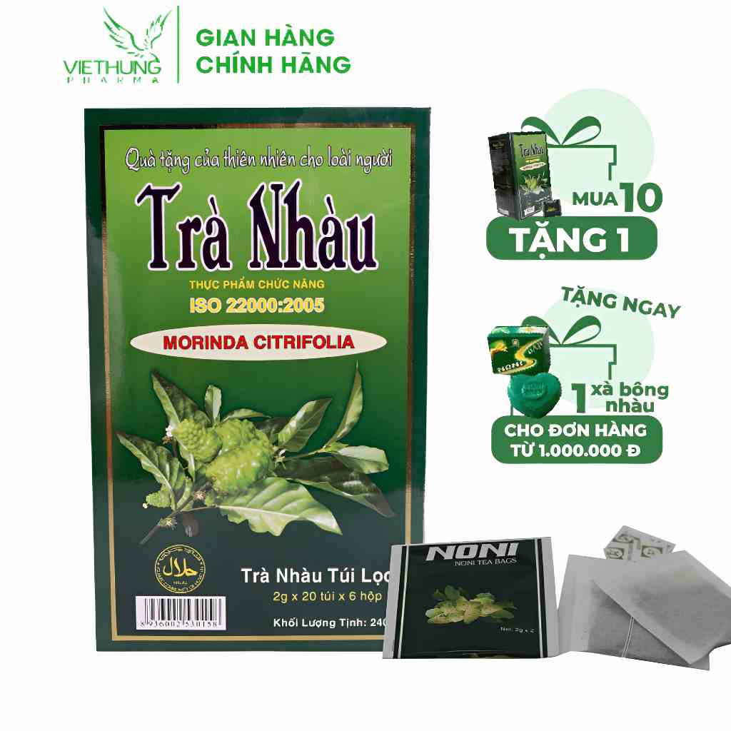 Trà Nhàu Túi Lọc Noni Tea Hương Thanh, Giúp Thanh Nhiệt, Hỗ Trợ Giải Độc Và Tăng Đề Kháng, Hộp 120 Túi.