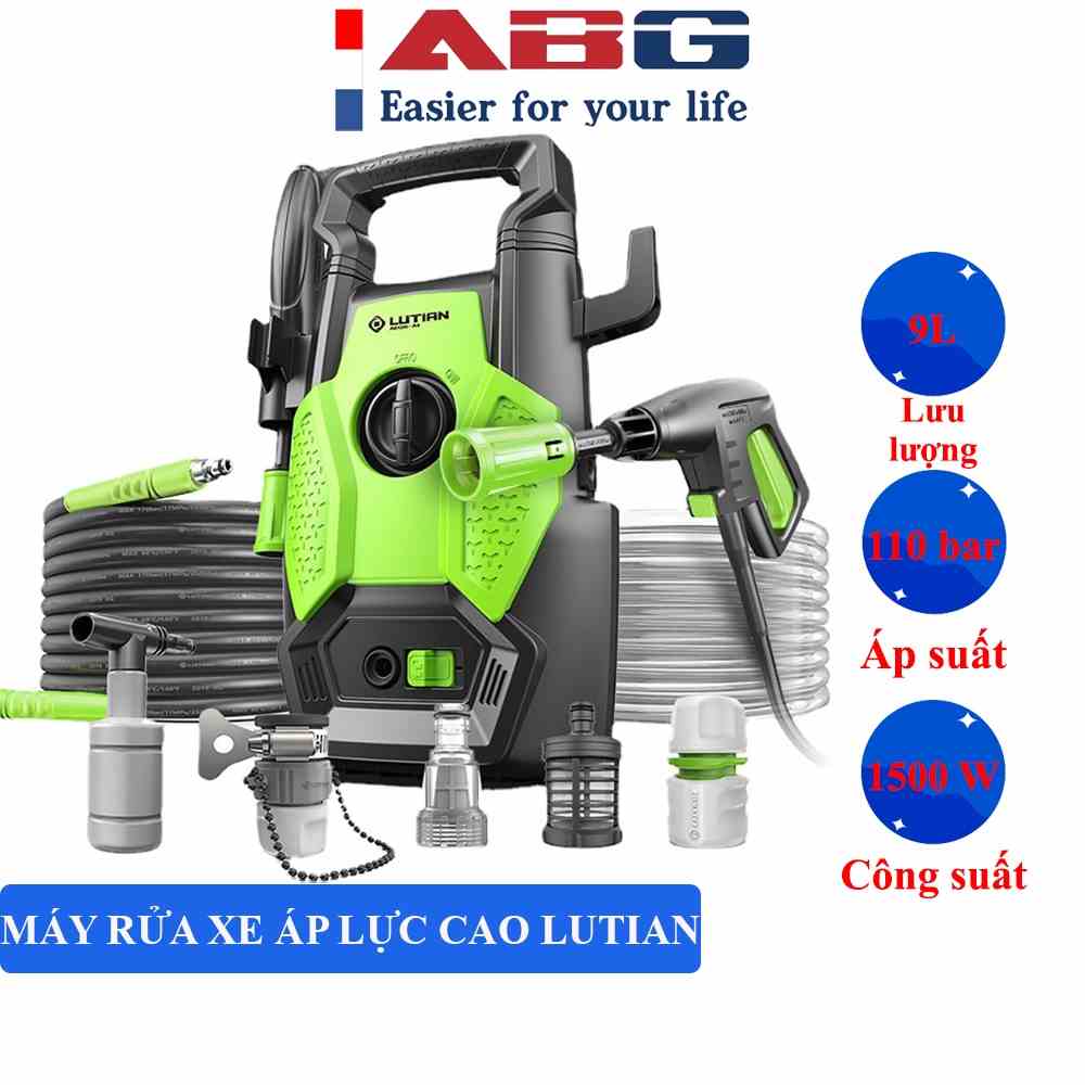 Máy Rửa Xe Áp Lực Cao Mini ABG Lutian Chuyên Nghiệp Phục Vụ Gia Đình Và Công Nghiệp, Gara Ô Tô