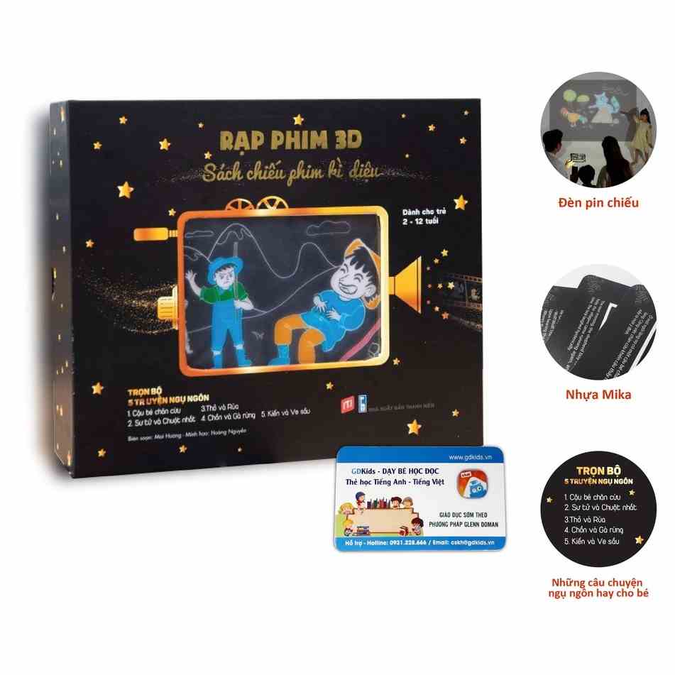 [Mã BMLTB35 giảm đến 35K đơn 99K] Sách Chiếu Phim Kì Diệu - Rạp Phim 3D 5 Truyện Ngụ Ngôn Cho Bé (2-12 Tuổi)