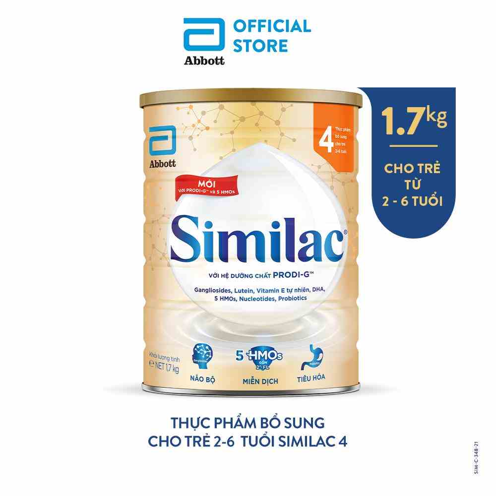 Sữa bột Similac 4 1.7kg/lon Dinh Dưỡng 5G Mới