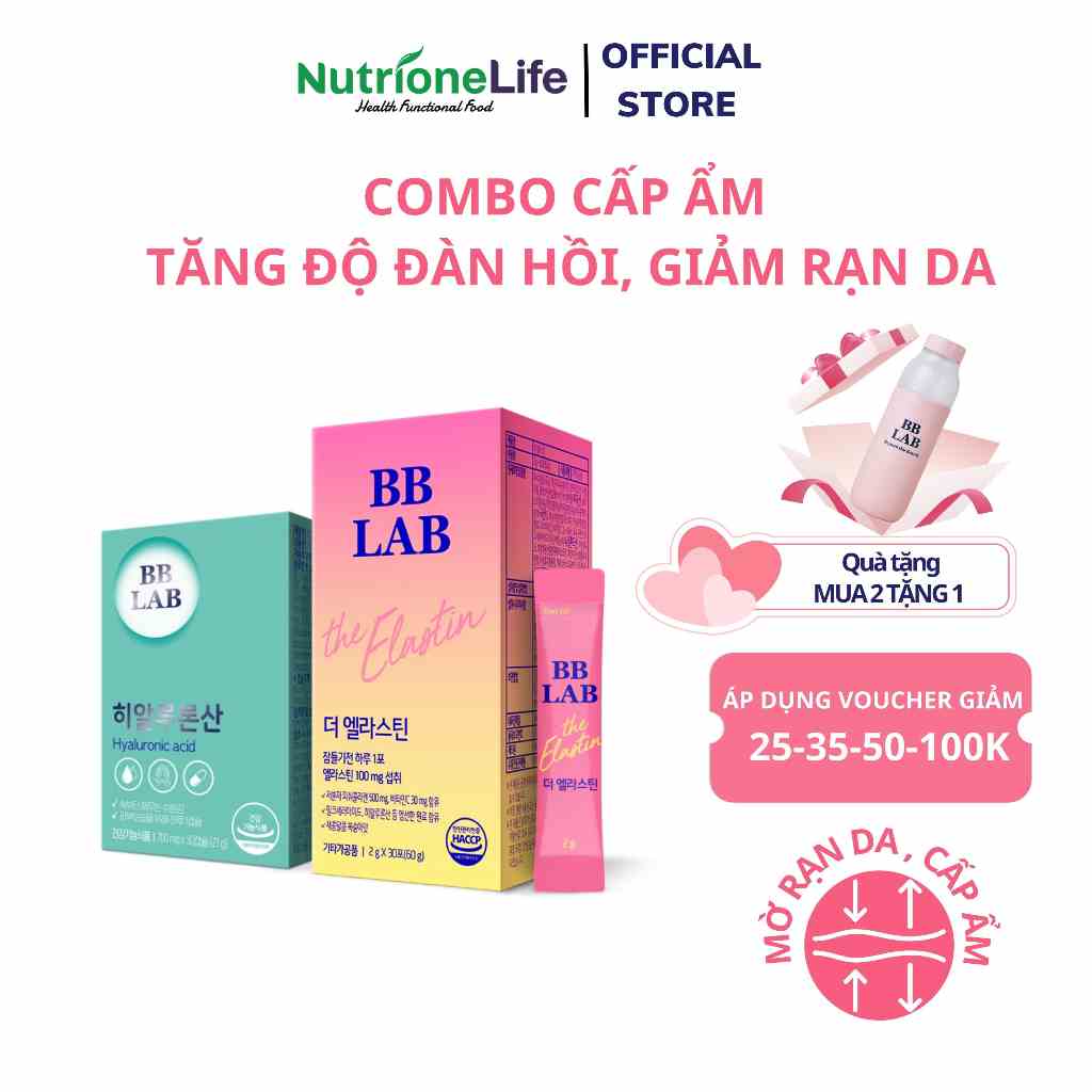 Combo Viên Uống Cấp Ẩm Và Bột Uống Đẹp Da BB LAB Tăng Độ Đàn Hồi, Giảm Nhăn, Làm Chậm Quá Trình Lão Hóa 30 Viên/Hộp