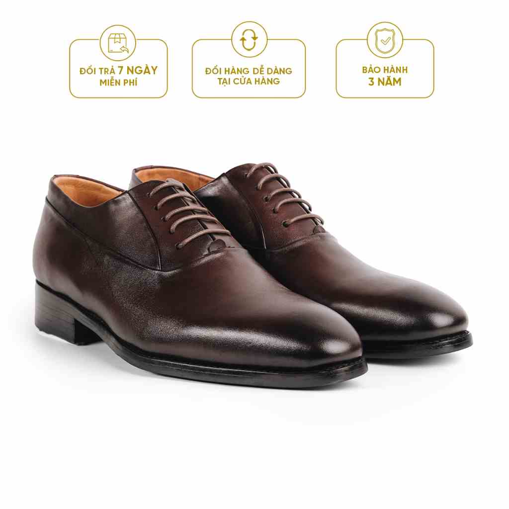 Giày Tây Cao Cấp CLASSIC OXFORD - OF27 - Da Bò Ý Lót Trong Da Bò Mộc - Thương hiệu Be Classy