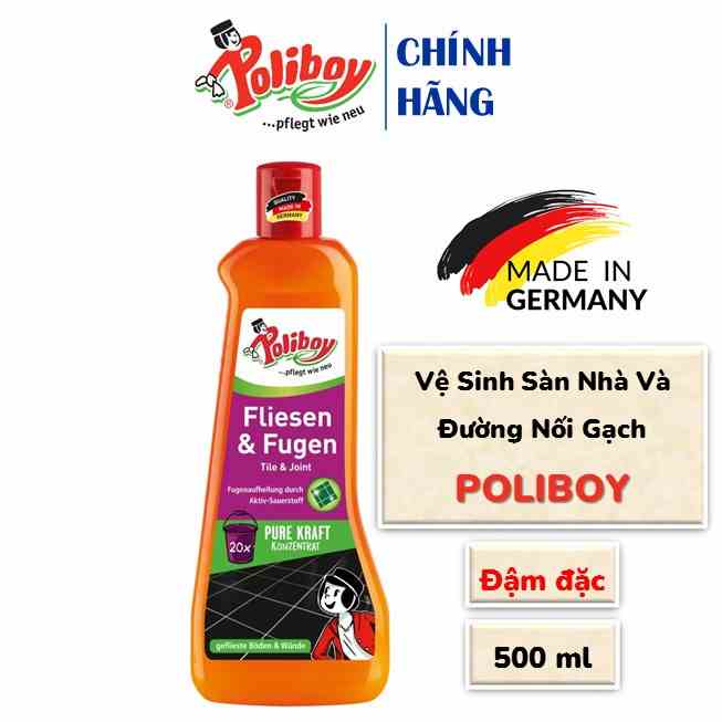 Nước Tẩy Trắng Ron Gạch, Chỉ Gạch POLIBOY Nước Lau Sàn Đậm Đặc, Bảo Vệ Gạch Men, Làm Sạch Đường Chỉ Gạch 500ml