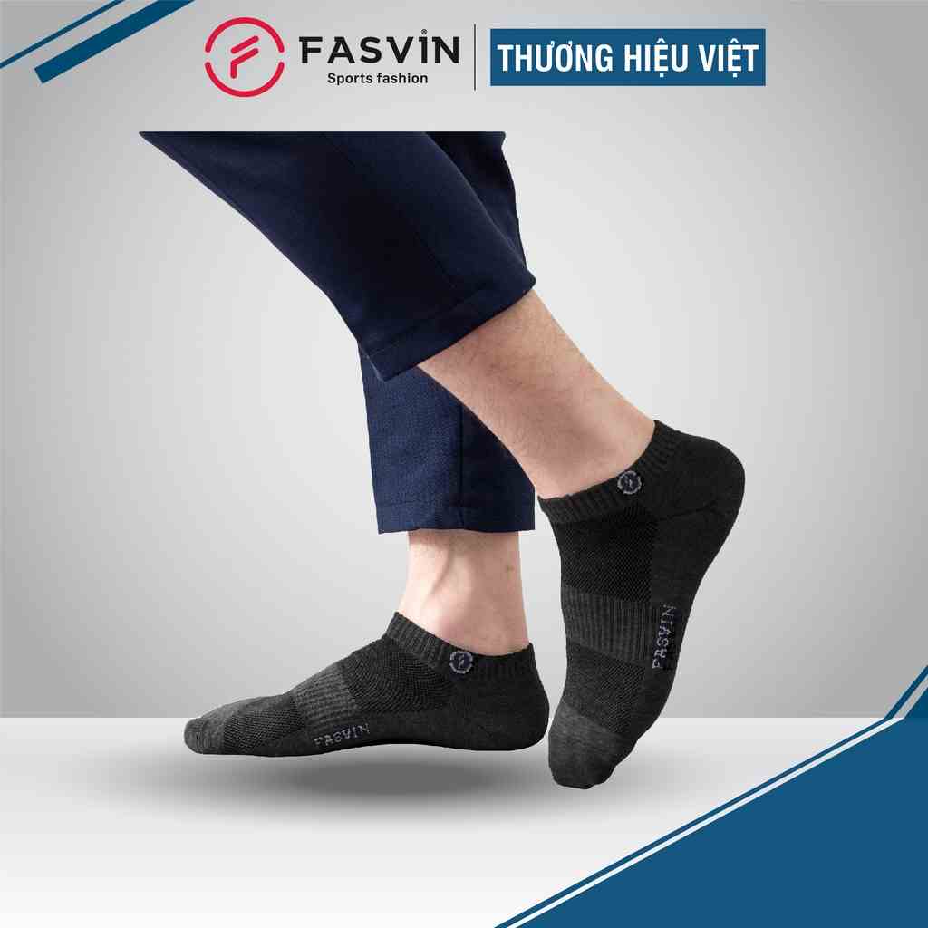 Tất COTTON Nam cổ ngắn FASVIN Mềm Mịn Co Giãn Tốt TN22906.HN