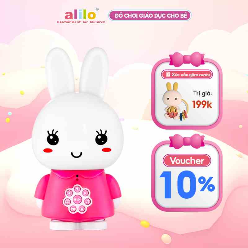 Đồ chơi âm nhạc giáo dục cho trẻ Alilo Honey Bunny G6 cho trẻ từ 0-4 tuổi, hỗ trợ học tiếng anh sớm - Hàng chính hãng