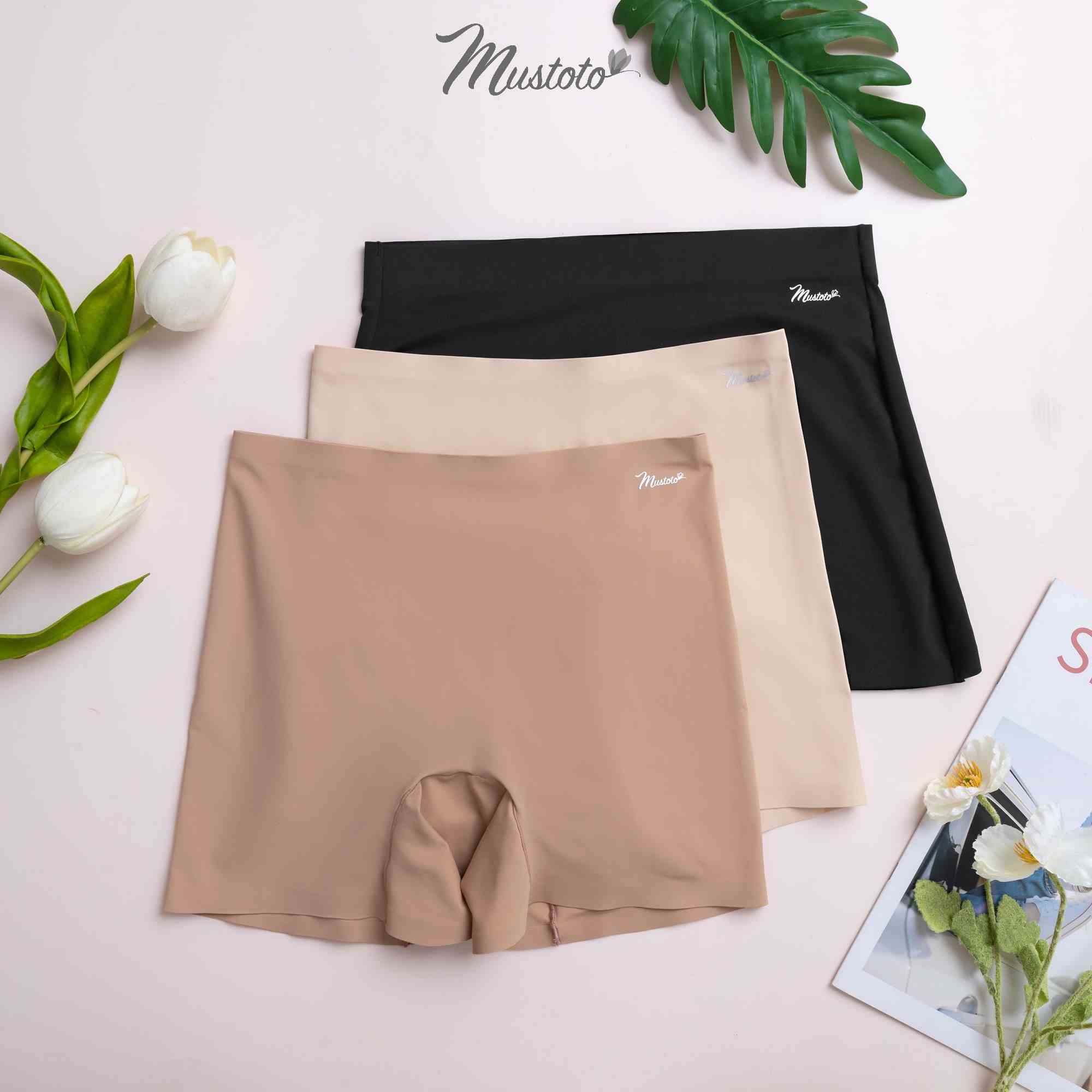 Combo 3 Quần Lót Đùi Nữ Trơn Mặc Váy Thoải Mái Cassia (Mustoto MQ25)