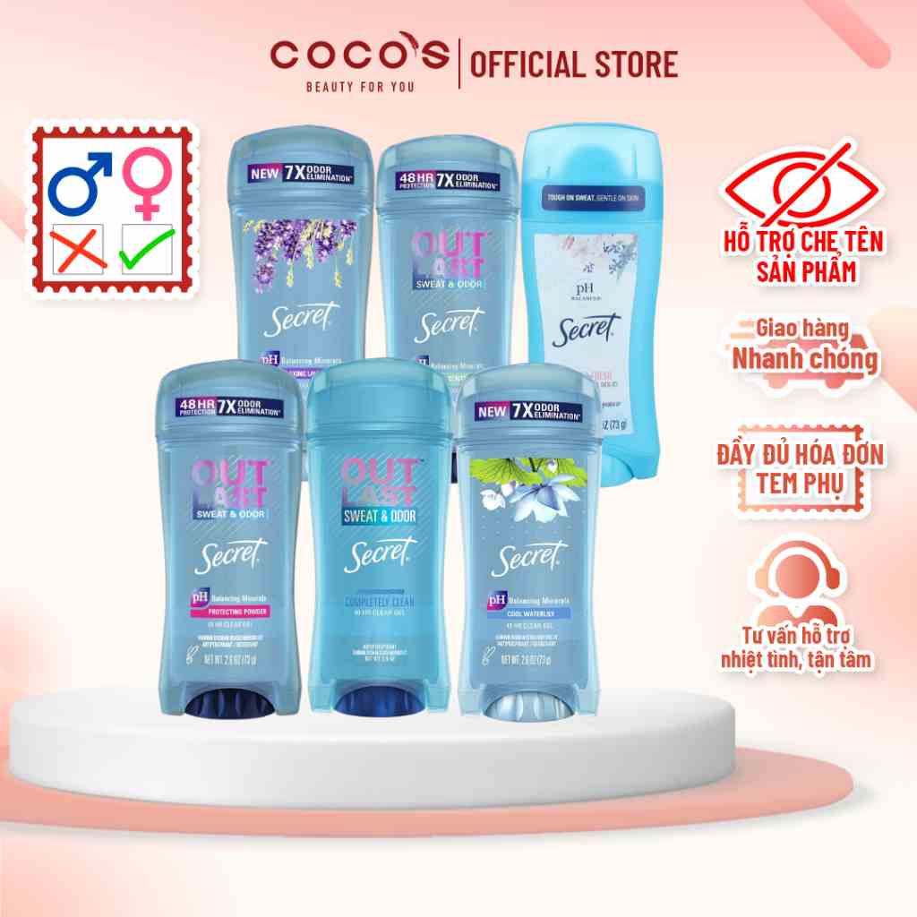 Gel Ngăn Tiết Mồ Hôi Và Khử mùi Secret Nhiều Mùi Hương 73g