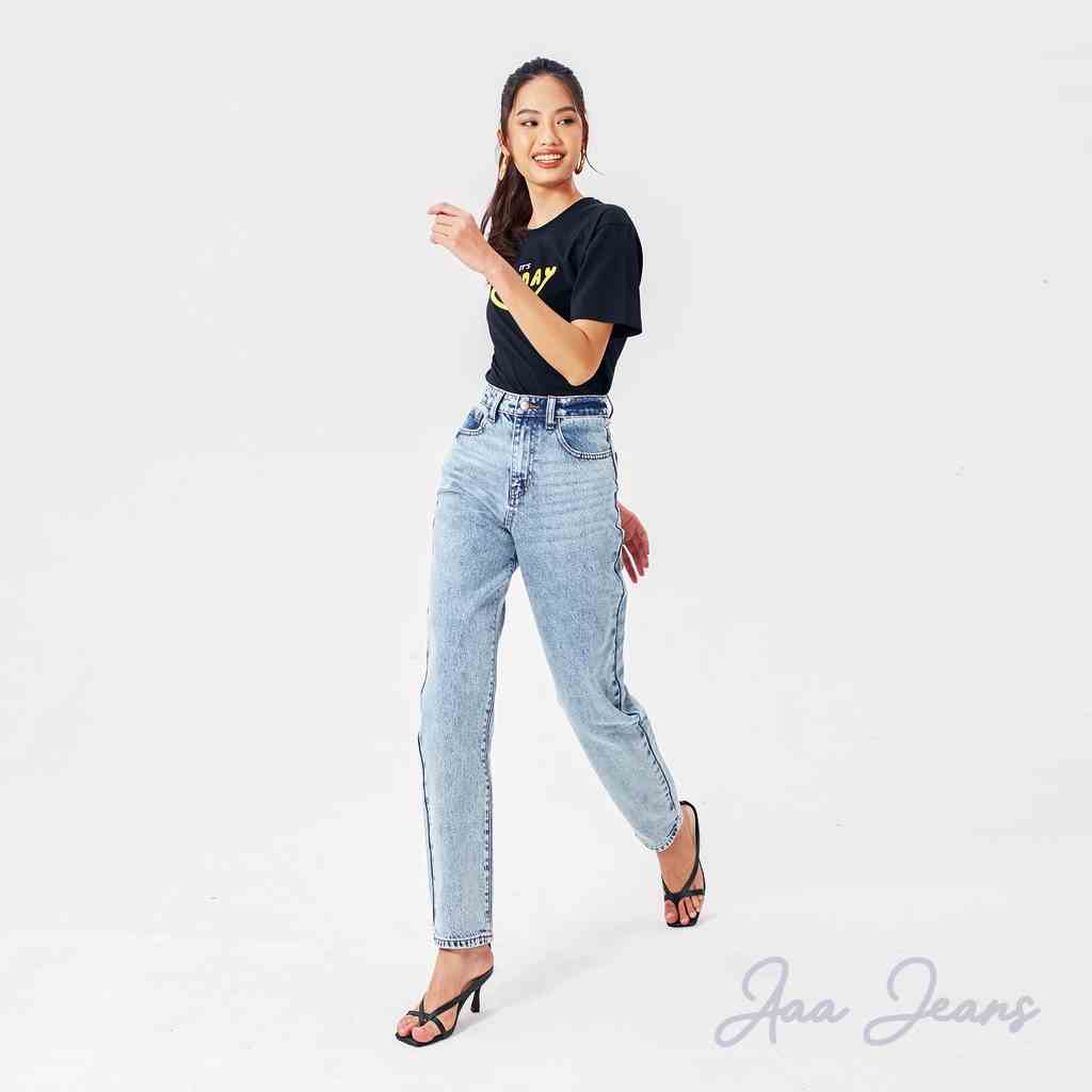 Quần Mom Jeans Light Blue Aaa Jeans