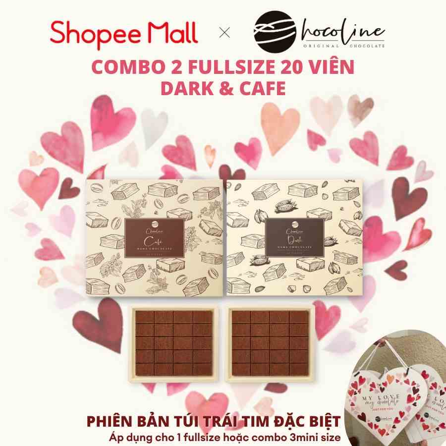 [Mã BMLTB200 giảm đến 100K đơn 499K] Socola Tươi Chocoline Combo 2 Hộp fullsize Vị Cafe & Dark - Hàng Chính Hãng