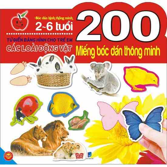 Sách 200 miếng bóc dán thông minh Các loài động vật