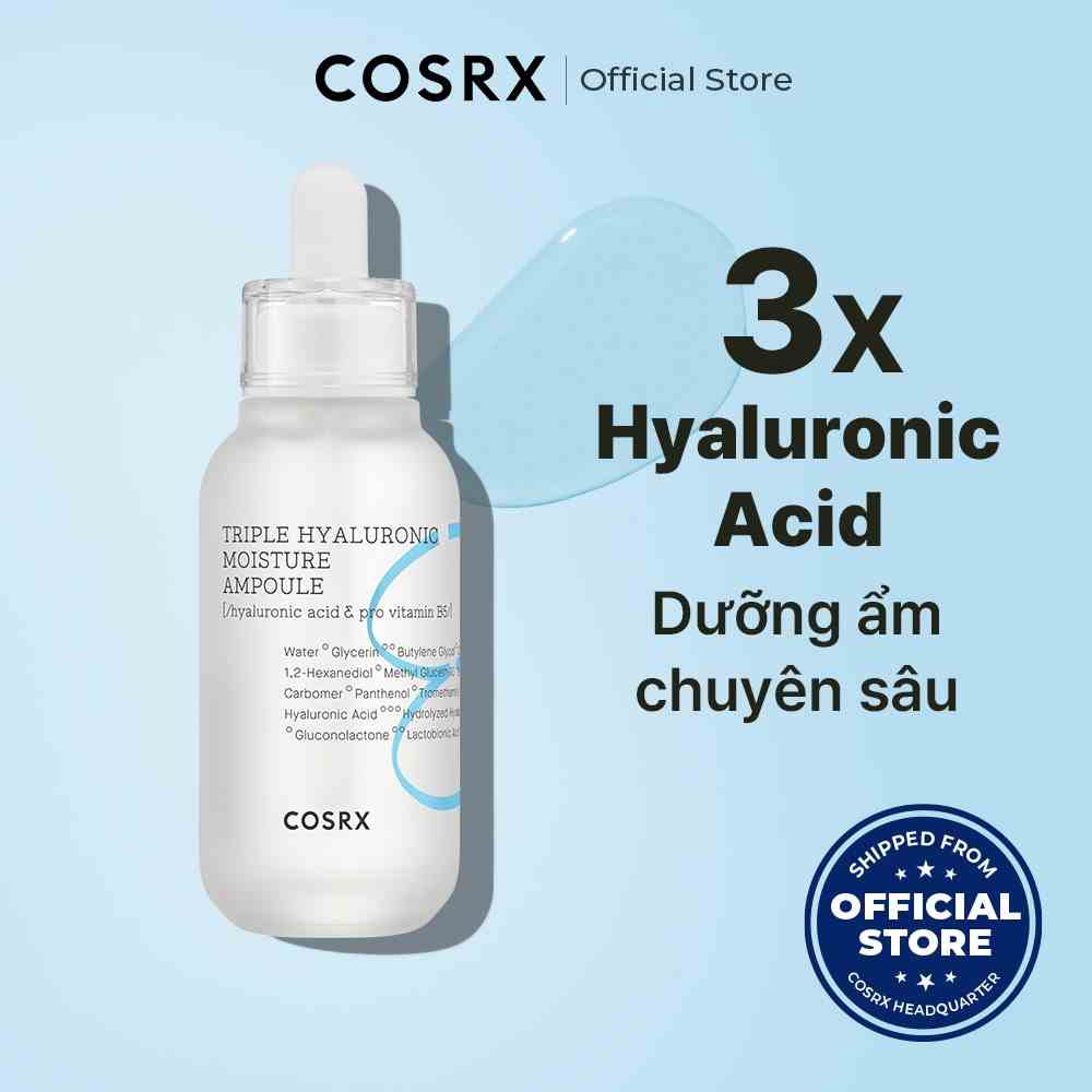 Tinh chất dưỡng ẩm COSRX Hydrium Triple Hyaluronic Moisture Ampoule 40ml chăm sóc da hiệu quả