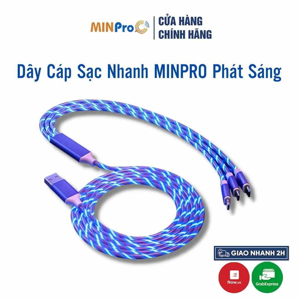 [Mã BMLT35 giảm đến 35K đơn 99K] Dây cáp sạc MINPRO phát sáng đèn led hỗ trợ sạc nhanh truyền dữ liệu không gây nóng máy