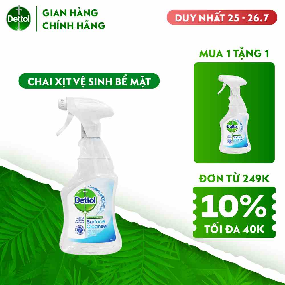 Chai xịt vệ sinh bề mặt kháng khuẩn Dettol 500ml