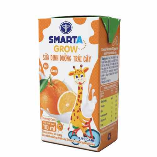 [Mã BMLTA35 giảm đến 35K đơn 99K] Thùng sữa dinh dưỡng trái cây Nutricare Smarta Grow hương Cam (110ml x 48 hộp)