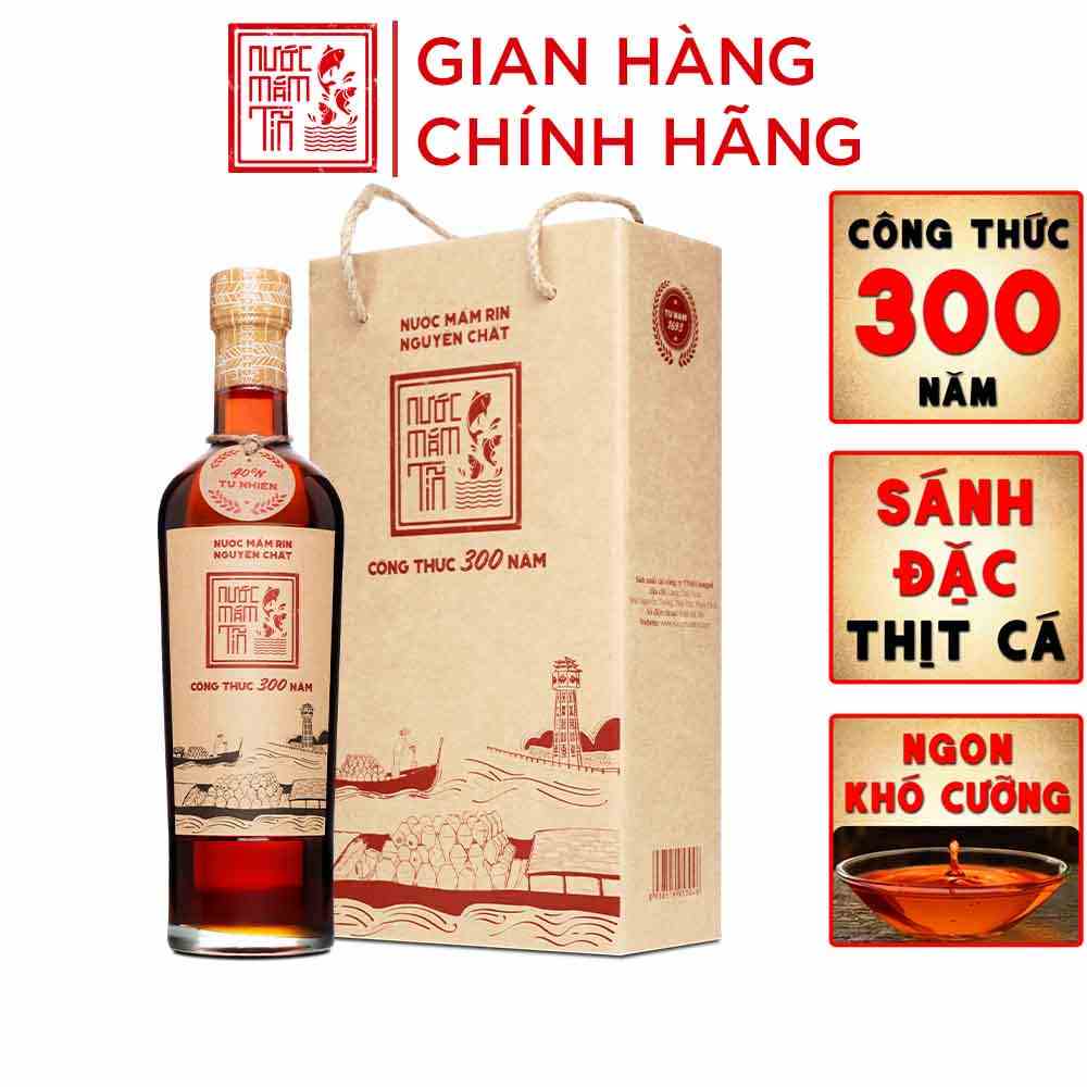 [Nước mắm NGON] Nước mắm Tĩn nhãn đỏ độ đạm 40N chai thủy tinh 500ml rin nguyên chất truyền thống sạch