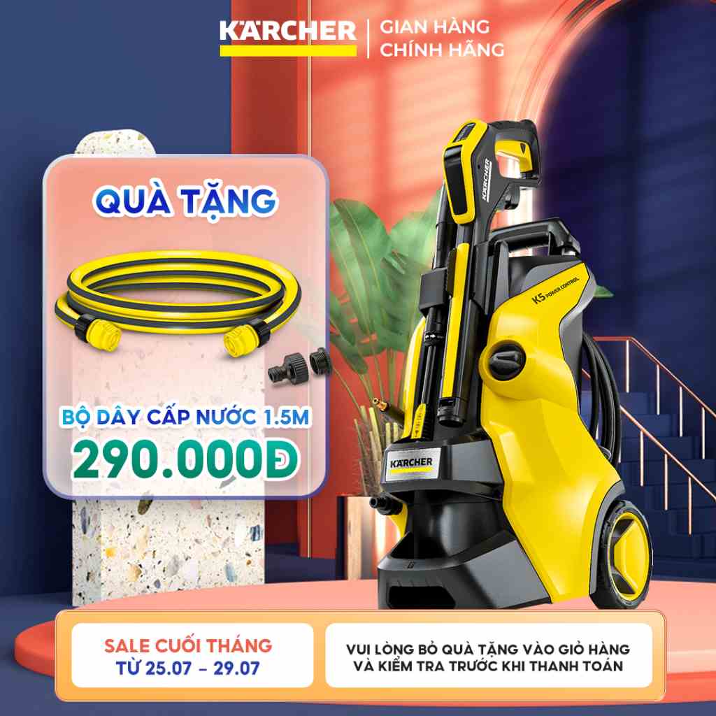 (Sản xuất Ý) Máy xịt rửa xe cao áp Karcher K5 power control động cơ từ 2100w, áp lực 20-145 bar, lưu lượng nước 500l/h