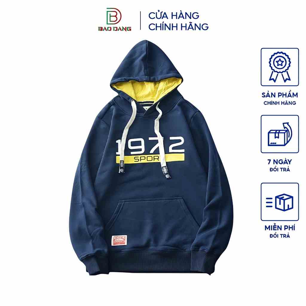 Áo khoác hoodie nam nữ phối nón sport 1972 Bảo Đăng