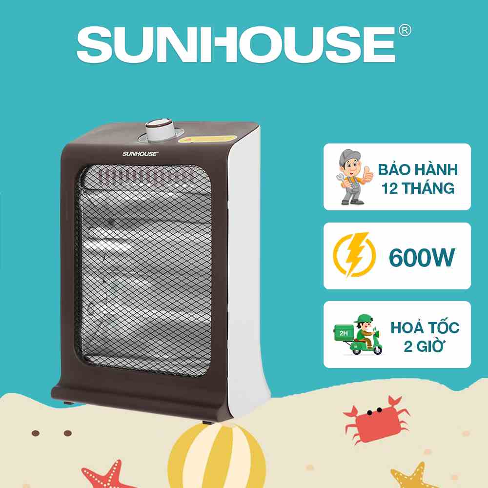 Sưởi điện hồng ngoại 2 bóng SUNHOUSE SHD7023 - Bảo hành chính hãng 12 tháng