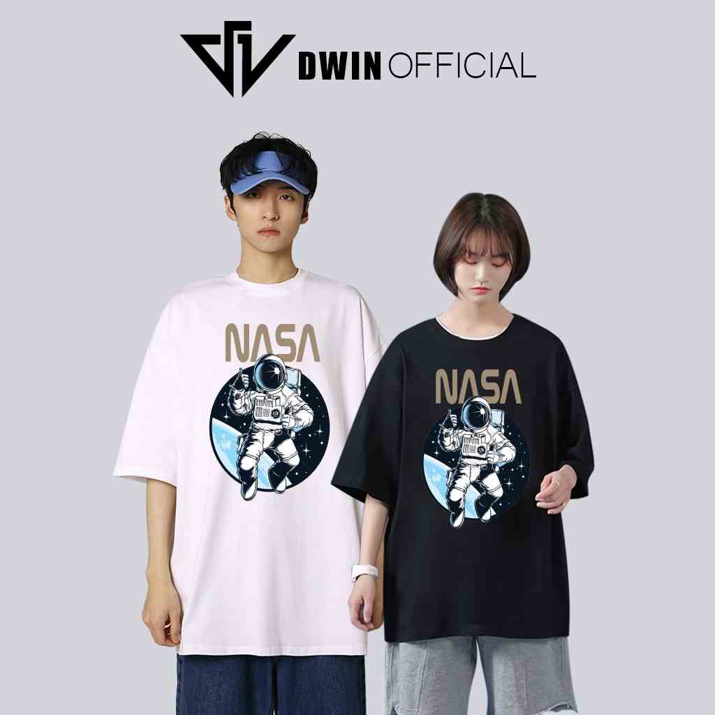 Áo thun unisex nasa thời trang Dwin basic tee phông trơn nam nữ tay lỡ oversize form rộng