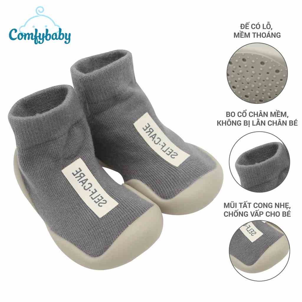 Giày bún tập đi dạng tất cao cổ đế cao su chống trượt -  phong cách Hàn Quốc Comfybaby GB001 - chính hãng