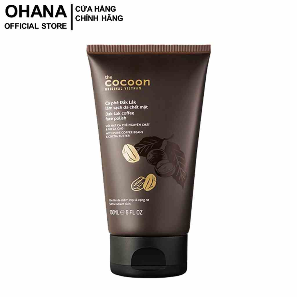 Tẩy Tế Bào Chết Mặt COCOON Cà Phê ĐakLak Giúp Da Mềm Mại Và Rạng Rỡ COCOON Coffee Face Polish 150ml