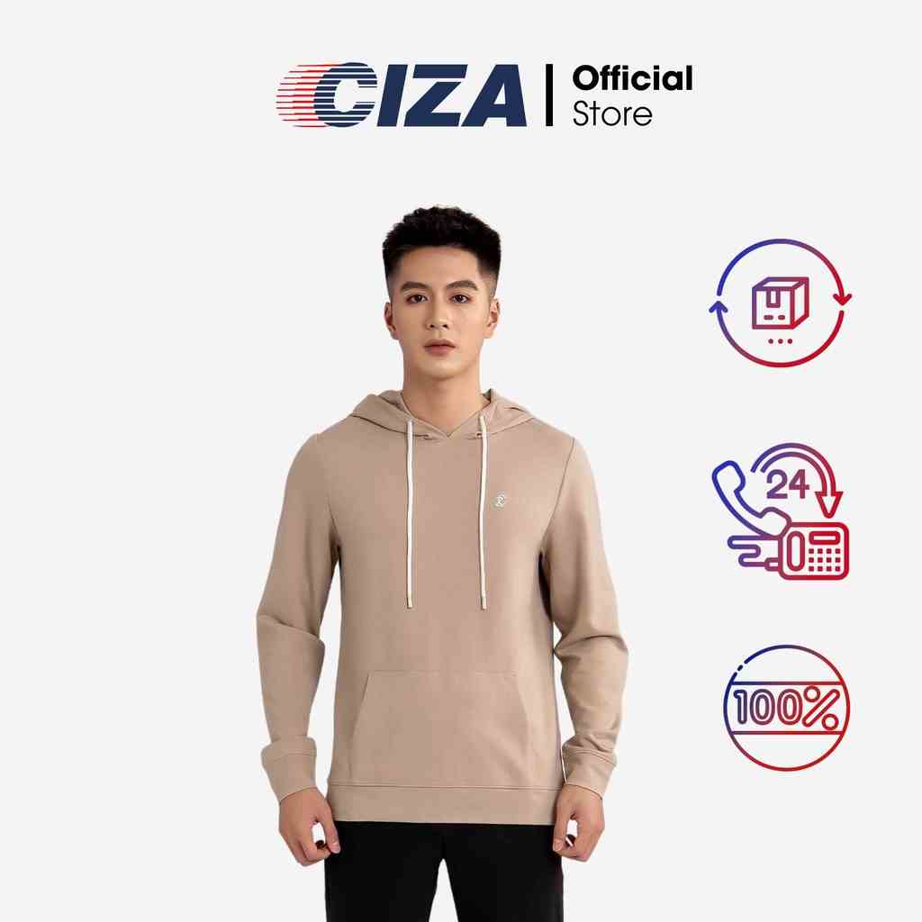 Áo hoodie nam CIZA chất liệu nỉ bông cao cấp form rộng basic trẻ trung size S M L XL H7014