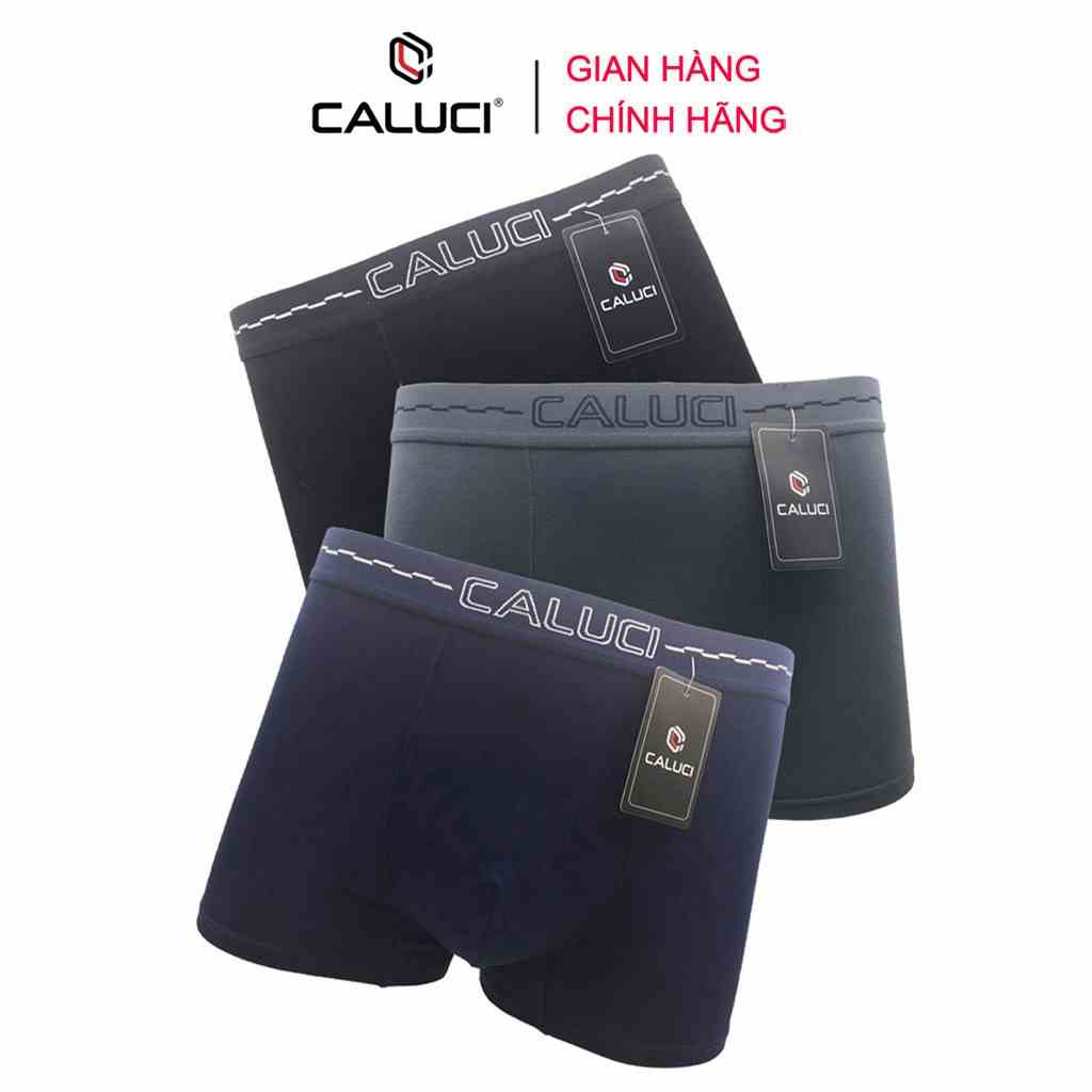 [Mã BMLTB35 giảm đến 35K đơn 99K] Combo 3 quần lót nam sợi tre Boxer CALUCI CBX06, vải Bamboo kháng khuẩn, an toàn